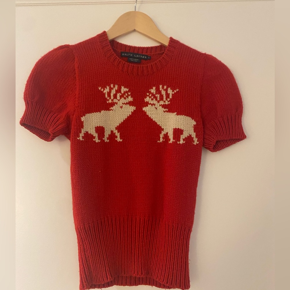 Ralph Lauren cashmere reindeer fitted sweater small